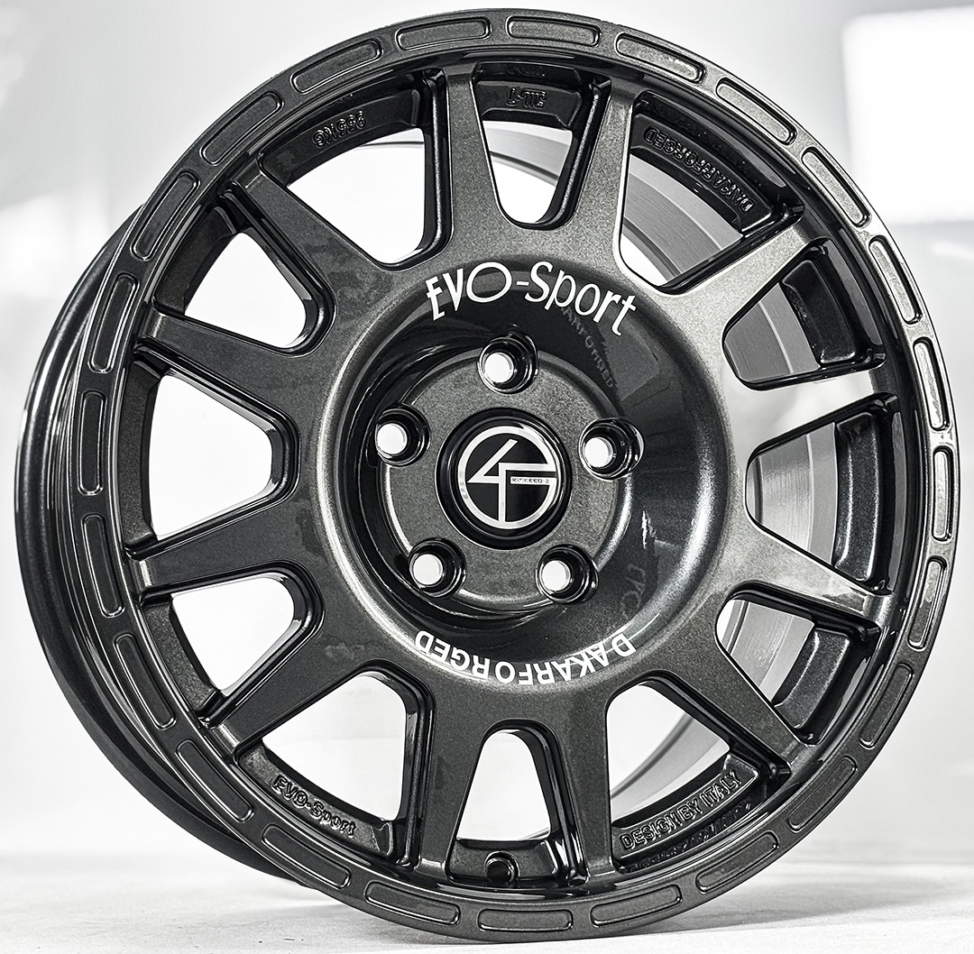 ล้อแม็ก New Evo Cross ขอบ16นิ้ว กว้าง8นิ้ว 5รู114.3 Offset35 สีกันเมทาลิก