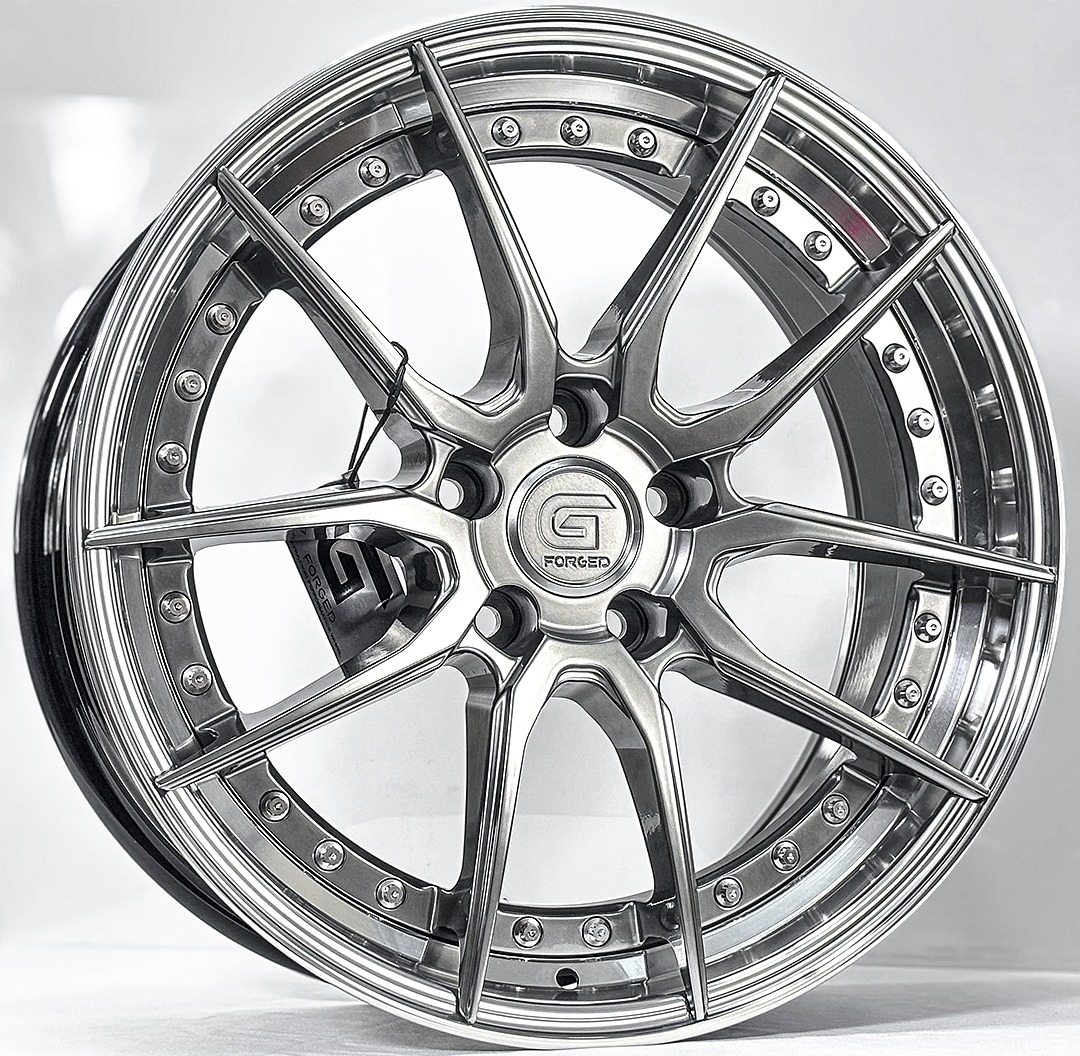 ล้อแม็ก G-Forged GF04 FlowForming ขอบ18นิ้ว กว้าง8.5นิ้ว 5รู112/114.3 Offset35 สีไฮเปอร์แบล็คขอบเงา