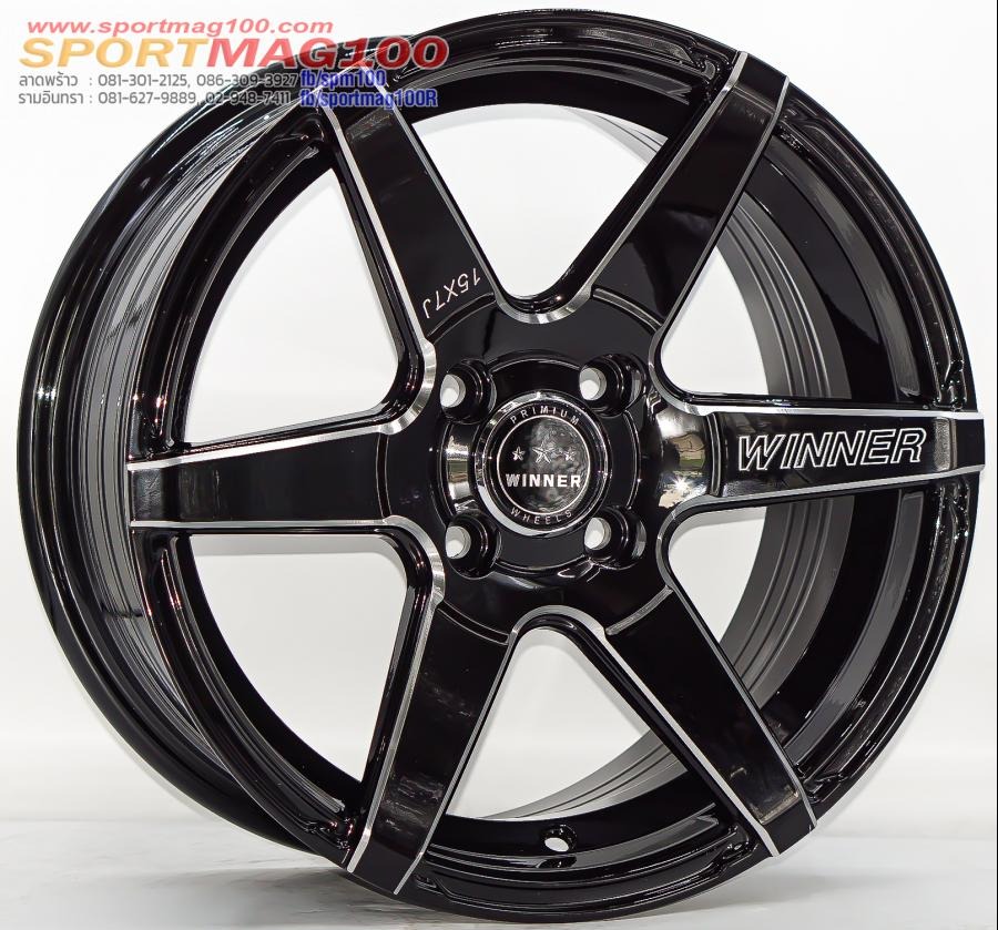 ล้อแม็กใหม่ฮิต S1 4รู100 ET30 ดำเลเซอร์ก้าน 7-15นิ้ว