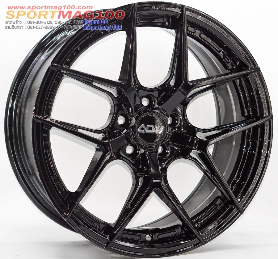 ล้อแม็ก AOW20 5รู100 ET35 ดำแวว กว้าง8 ขอบ 17นิ้ว