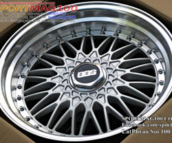 ล้อแม็กใหม่ BBS RS 5รู100/114 ET25 เงินขอบกระจก 8.5-17นิ้ว 